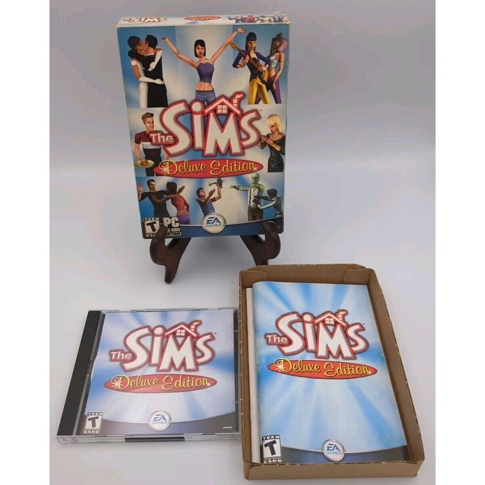 Sims: Deluxe Edition (PC, 2002) Box and Game with Code - Preowned - No Scratches